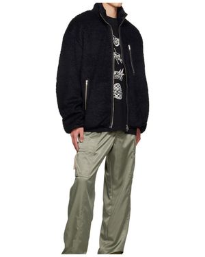 Song For The Mute Painted Sherpa Jacket - Black