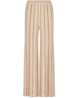 Missoni Striped Knit Flared Pants - Natural