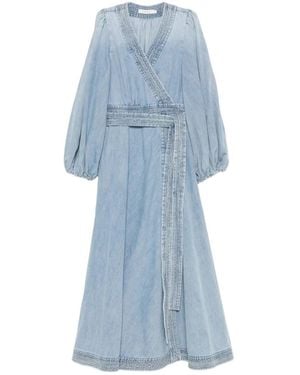 Zimmermann Indra Wrap Midi Dress - Blue
