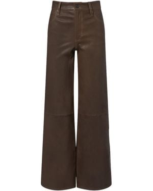 FRAME Le Slim Palazzo Leather Wide-Leg Trousers - Brown