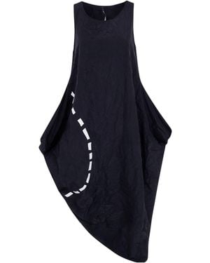 Maria Calderara Puppet Dressebroidered Taffeta Dress - Blue