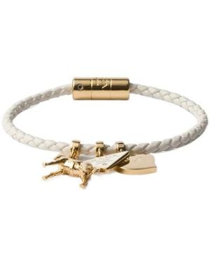 Prada Braided Nappa Leather Bracelet - White