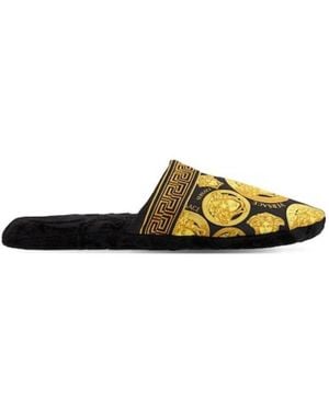 Versace Logo Printed Cotton Slippers - Multicolour