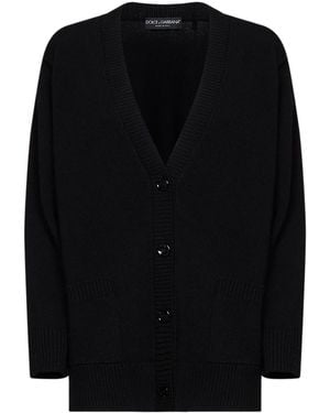 Dolce & Gabbana V-Neck Knitted Cardigan - Black