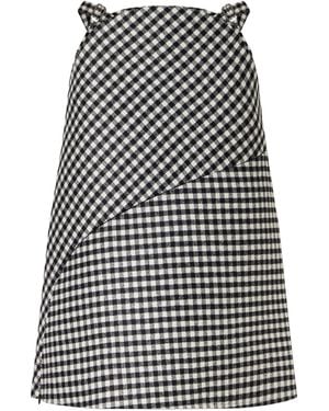 Jean Paul Gaultier Checked Midi Skirt - Black