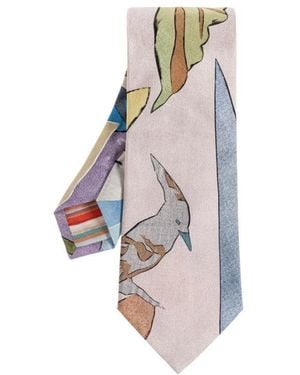 Paul Smith Graphic Print Tie - White