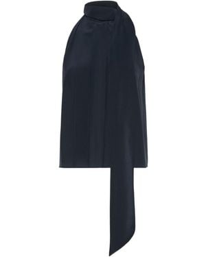 Max Mara Pleated Silk Top - Blue