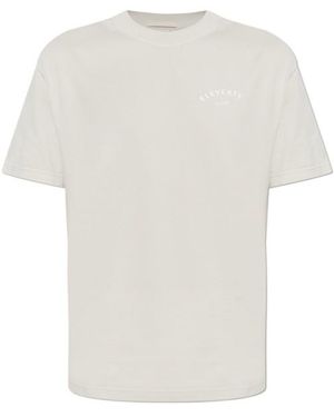 Eleventy Logo Printed Crewneck T-Shirt - White