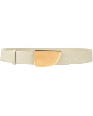 Burberry Minimalist Solid Color Genuine Leather Belt - White
