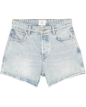 Anine Bing Belt-Loop Denim Shorts - Blue