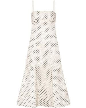 ROTATE BIRGER CHRISTENSEN Polka-Dot Midi Dress - White