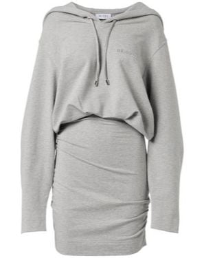 The Attico Cotton-Blend Jersey Sweatshirt Dress - Grey