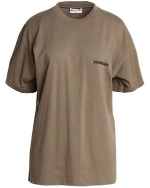 Balenciaga Minimalist Solid-Color T-Shirt - Brown
