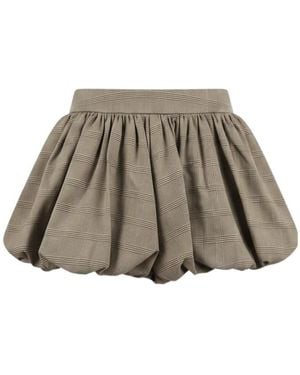 Frankie Shop Alina Bubble-Hem Shorts - Brown