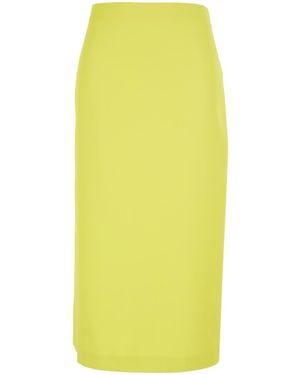 Twinset Logo Plaque Zipped Skirt - Yellow