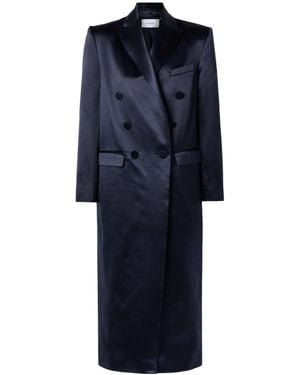 Alex Perry Silk-Blend Satin Coat - Blue