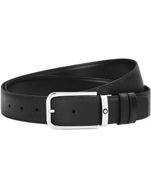 Montblanc Rectangular Buckle Reversible Belt - Black