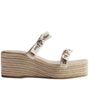 Dior J'A Wedge Slide With Straps - White