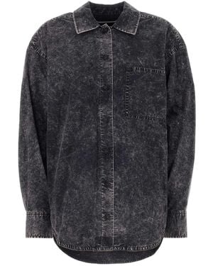 Alexander Wang T By Curved Hem Oversized Shirt - Grey