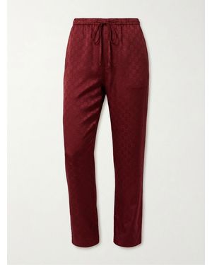 Gucci Gg Satin Trousers - Red