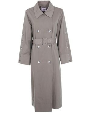 Twinset Gabardine Trench Coat - Gray