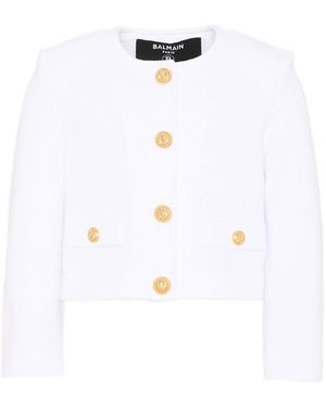 Balmain Buttoned Cotton Jacket - White