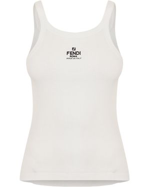 Fendi Thin Strap Tank Top - White