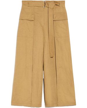 Weekend by Maxmara Buckle Belt Casual Trousers - Yellow