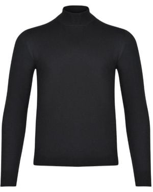 Tagliatore High Neck Knitted Jumper - Blue