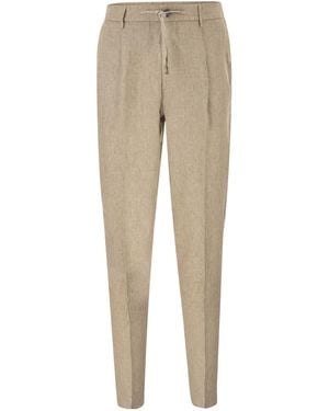 Peserico Drawstring Tapered Trousers - Natural
