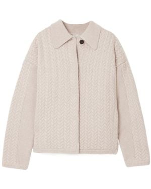 LeKasha Cable Knit Cardigan - Natural