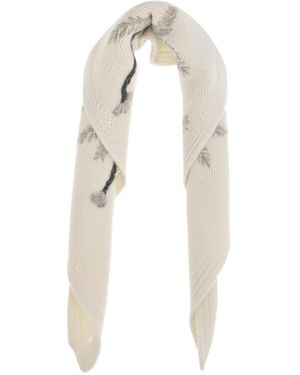 P.A.R.O.S.H. Wallaby Floral Knit Scarf - White