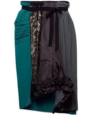 Prada Floral Lace Detailed Midi Skirt - Blue