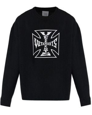 Vetements Graphic Wool Jumper - Black