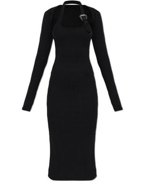 Versace Jeans Couture Couture Ribbed-Knit Midi Dress - Black