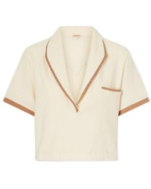 Johanna Ortiz Cropped Cotton-Blend Terry Top - Natural
