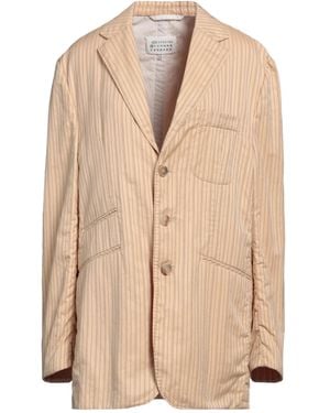 Maison Margiela Vertical Striped Suit Jacket - Natural