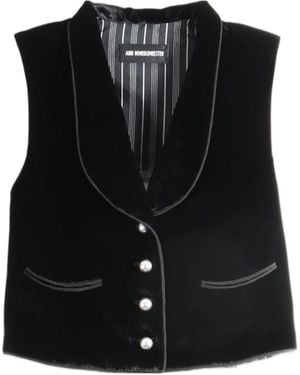 Ann Demeulemeester Stripe Detailed Button-Up Waistcoat - Black