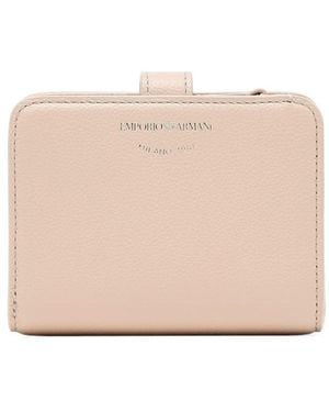 Emporio Armani Compact Leather Wallet - Natural