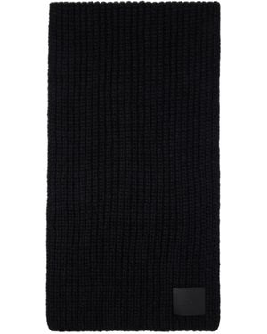 Anine Bing Hannah Logo-Patch Scarf - Black
