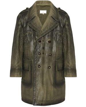 Maison Margiela Double-Breasted Caban Coat - Green