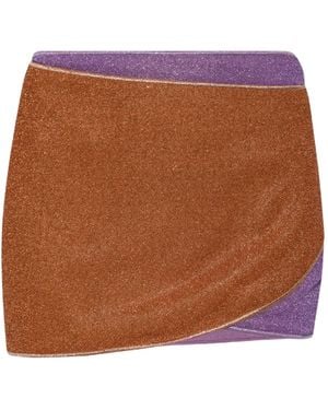 Oséree Asymmetrical Mini Skirt - Brown