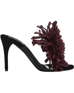 Alaïa 90Mm Leather-Flower Heeled Sandals - Brown
