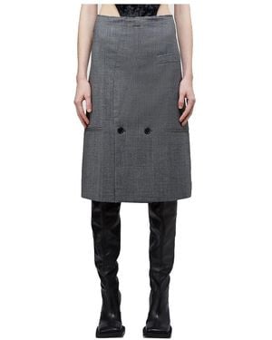 Vetements Plaid Straight Tube Skirt - Grey