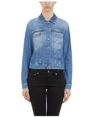 Dondup Long-Sleeved Denim Coat - Blue