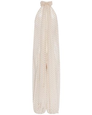 ROTATE BIRGER CHRISTENSEN Halterneck Wide-Leg Jumpsuit - White
