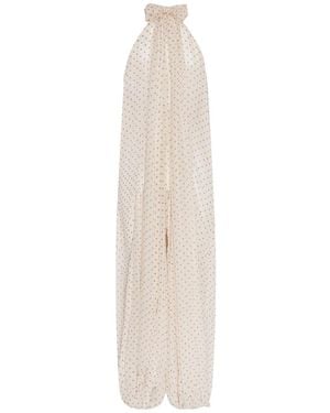 ROTATE BIRGER CHRISTENSEN Halterneck Wide-Leg Jumpsuit - White
