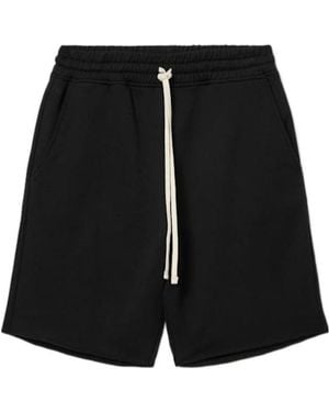 AllSaints Drawstring Raw-Edge Track Shorts - Black