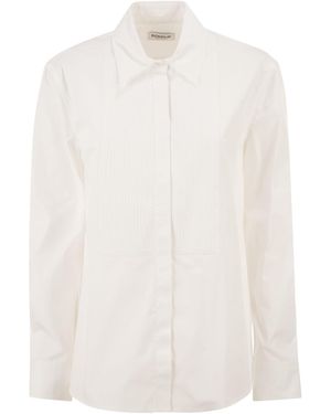 Dondup Pleated Bib Front Shirt - White