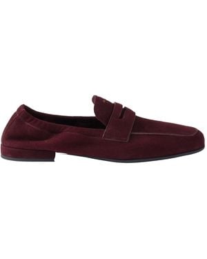 Prada Shuffle Antiqued Suede Loafers - Purple